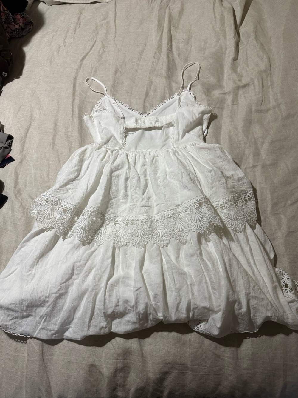 Free The Roses White Lace Tiered Maxi Dress Size S Nwot - Picture 14 of 14
